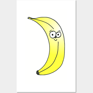 Cute Happy Banana Doodle Posters and Art